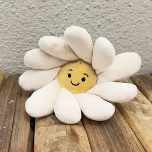 Jellycat Plush Clip White Daisy Crinkle Rattle Pull String Vibrate Baby Toy 6"